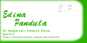 edina pandula business card